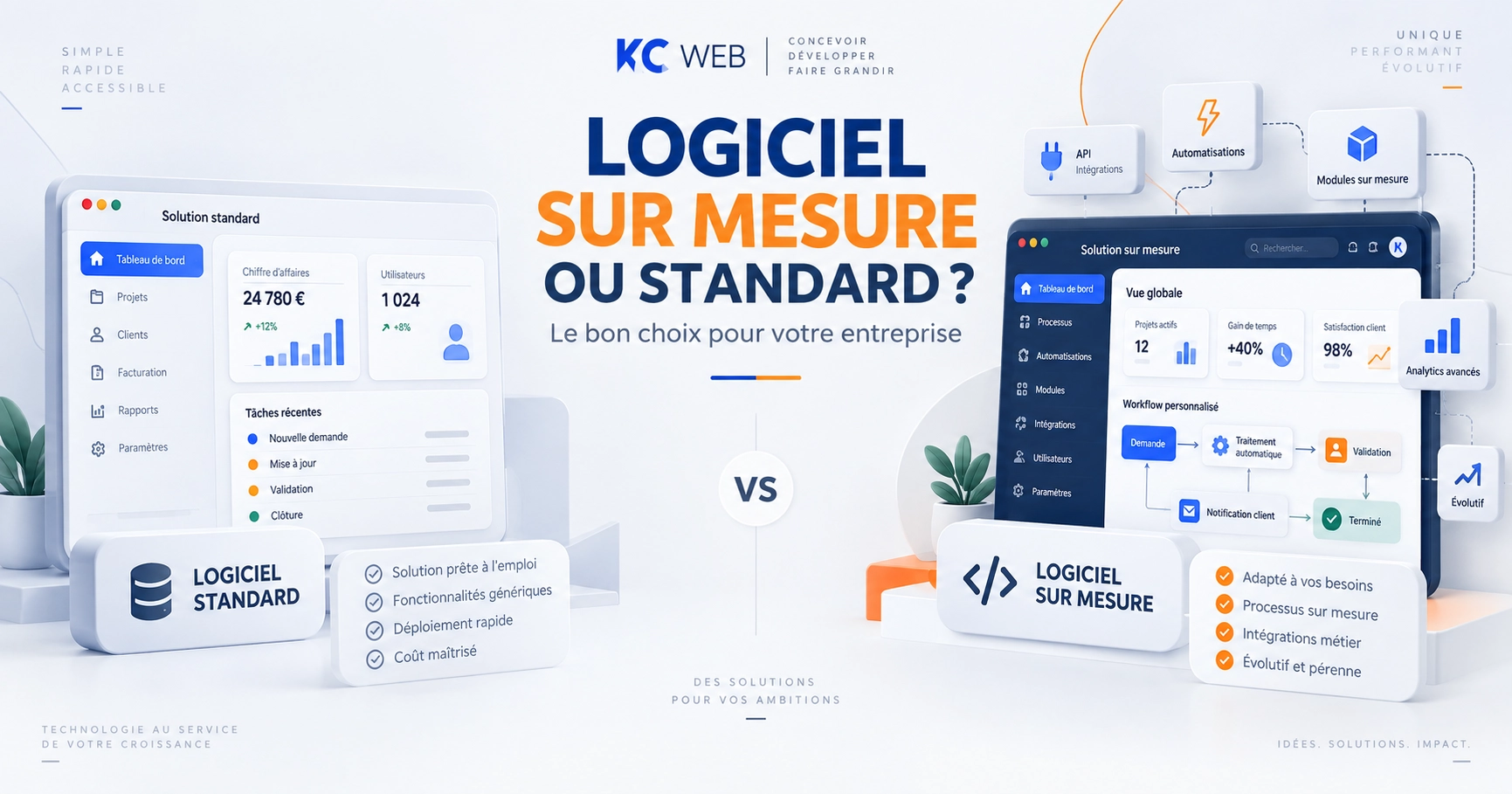 Logiciel sur mesure vs logiciel standard