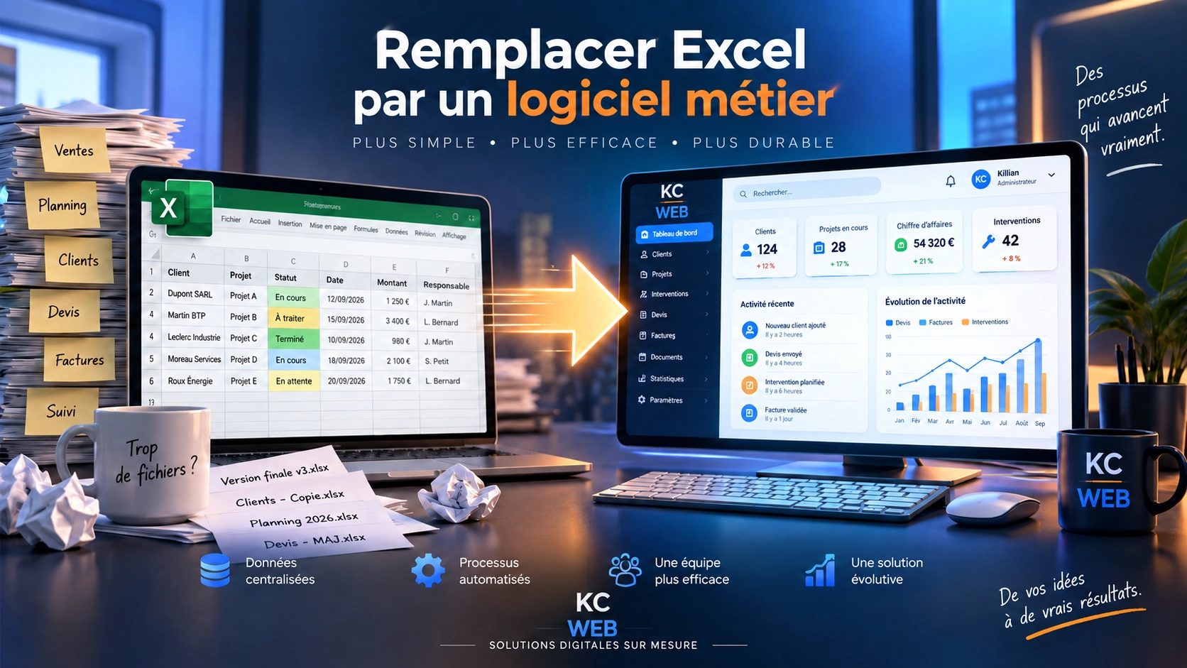 Remplacer Excel par un logiciel métier sur mesure pour entreprise